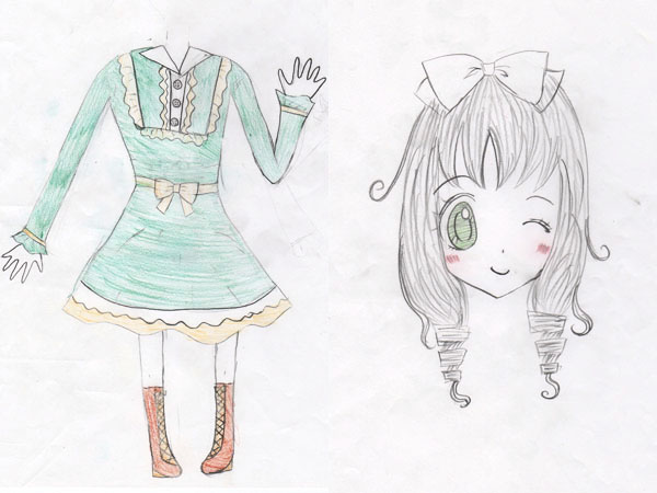 緑のドレスの女の子2